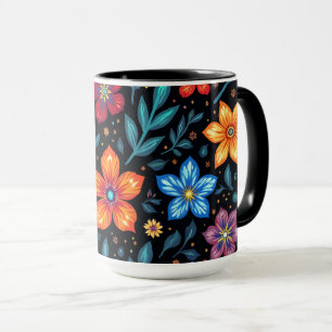 Kleurrijke Bloem Knop Achtergrond Mok