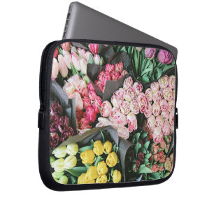 kleurrijke bloem laptop sleeve