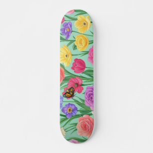 Kleurrijke bloem/ lente roos persoonlijk skateboard