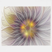 Kleurrijke Bloem Lichtend, Abstracte Moderne Fract Fleece Deken (Voorkant (Horizontaal))
