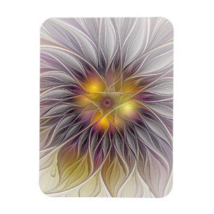 Kleurrijke Bloem Lichtend, Abstracte Moderne Fract Magneet