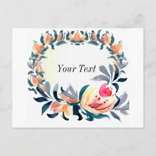 Kleurrijke Bloem Lijst Uitnodiging Briefkaart (Voorkant)