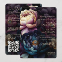 Kleurrijke bloem met QR-code in een donkere stemmi