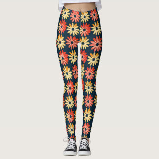 Kleurrijke bloem met rode, Oranje bloem Leggings