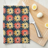 Kleurrijke bloem met rode, Oranje bloem Theedoek (Quarter Fold)