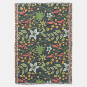 Kleurrijke bloem naadloze patroonbloemen en verlat deken