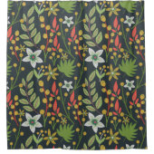 Kleurrijke bloem naadloze patroonbloemen en verlat douchegordijn (Voorkant)