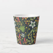 Kleurrijke bloem naadloze patroonbloemen en verlat latte mok (Voorkant)