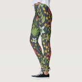 Kleurrijke bloem naadloze patroonbloemen en verlat leggings (Links)