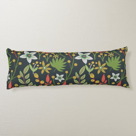Kleurrijke bloem naadloze patroonbloemen en verlat lichaamskussen (Achterkant)