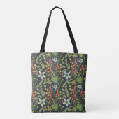 Kleurrijke bloem naadloze patroonbloemen en verlat tote bag (Achterkant)