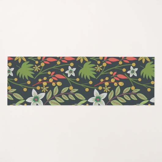 Kleurrijke bloem naadloze patroonbloemen en verlat yogamat (Voorkant (horizontaal))