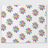 Kleurrijke bloem op elke kleur Grote Print Cadeaupapier (Vlak)