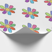 Kleurrijke bloem op elke kleur Grote Print Cadeaupapier (Hoek)