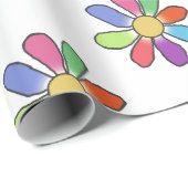 Kleurrijke bloem op elke kleur Grote Print Cadeaupapier (Rol Hoek)