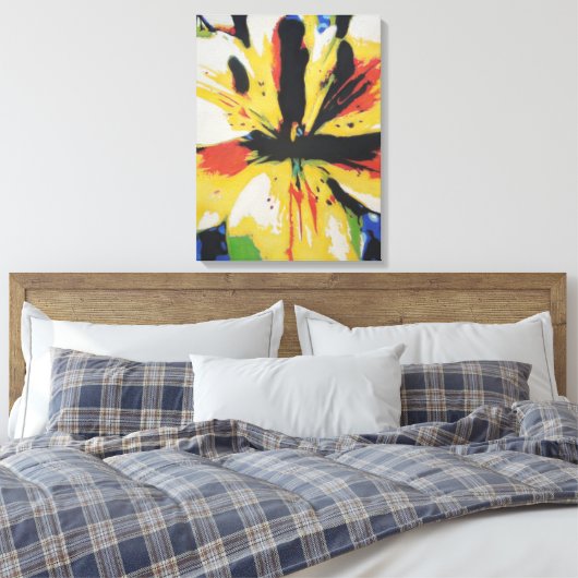 kleurrijke bloem originele abstracte kunst canvas afdruk (Insitu (Slaapkamer))
