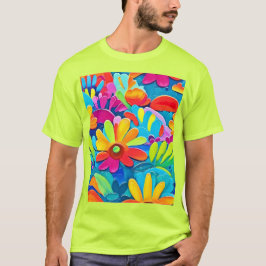 Kleurrijke Bloem Power Painting T-shirt