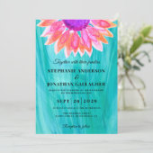 Kleurrijke Bloem QR Code Trouw Uitnodiging (Staand voorkant)