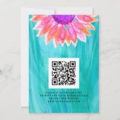 Kleurrijke Bloem QR Code Trouw Uitnodiging (Achterkant)