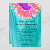 Kleurrijke Bloem QR Code Trouw Uitnodiging (Voorkant / Achterkant)