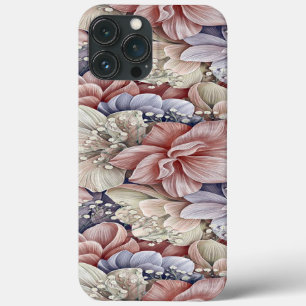 Kleurrijke bloem roze blauw Classic Simple Case-Mate iPhone Case