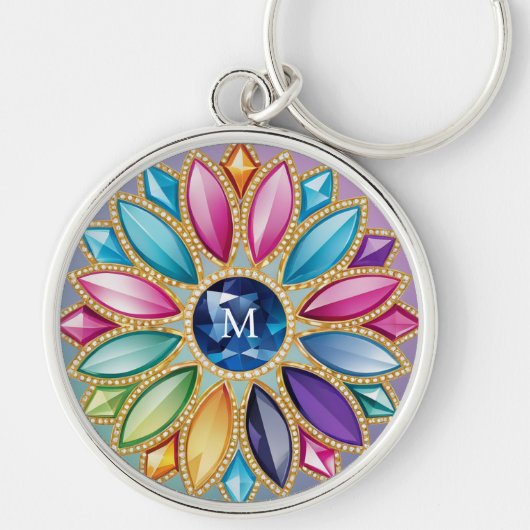 Kleurrijke Bloem Sieraad Sleutelhanger (Voorkant)