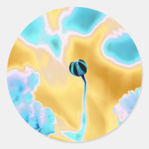 Kleurrijke Bloem Sticker Met Kalmerende Kleuren