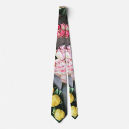 kleurrijke bloem stropdas