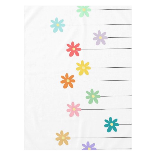 kleurrijke bloem tafelkleed (Voorkant)