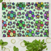 Kleurrijke bloem theedoek (Gevouwen)