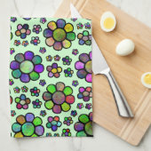 Kleurrijke bloem theedoek (Quarter Fold)