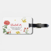  Kleurrijke Bloem Tuin Hand getrokken Custom Bagagelabel (Achterkant horizontaal)