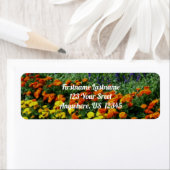 Kleurrijke bloem Tuinolie Fotoverf adres Etiket (Insitu)