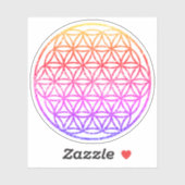 Kleurrijke bloem van het leven, heilige geometrie, sticker (Vel)