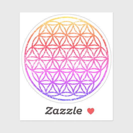Kleurrijke bloem van het leven, heilige geometrie, sticker (Vel)
