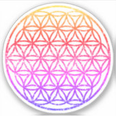 Kleurrijke bloem van het leven, heilige geometrie, sticker (Voorkant)