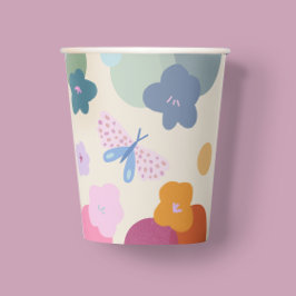 Kleurrijke Bloem Verjaardag Dopamine Papier Papieren Bekers