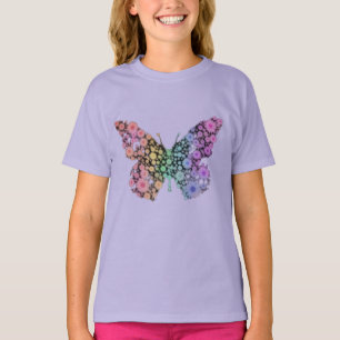 Kleurrijke Bloem Vlinder Tuin Bloemen Kinderen T-S T-shirt