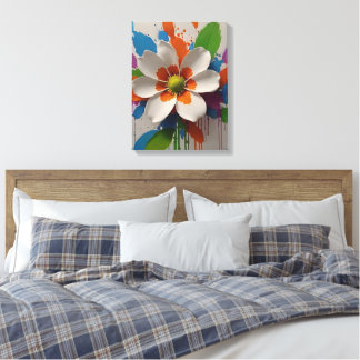 Kleurrijke Bloem Wand Art Design Canvas Afdruk