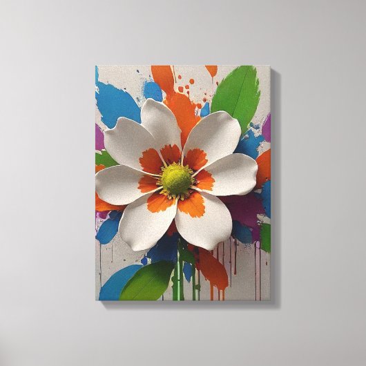 Kleurrijke Bloem Wand Art Design Canvas Afdruk (Voorkant)