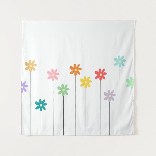 kleurrijke bloem wandkleed (Voorkant)