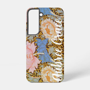 Kleurrijke bloem William Morris Voeg een naam toe Samsung Galaxy Hoesje