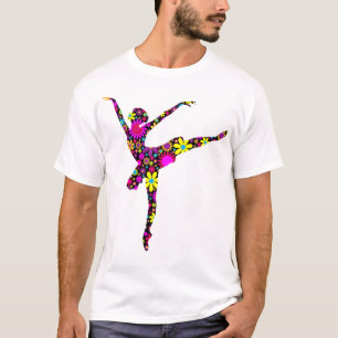 Kleurrijke Bloemballerina voor Ballet T-shirt