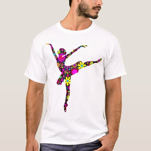 Kleurrijke Bloemballerina voor Ballet T-shirt (Voorkant)