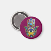 Kleurrijke Bloemblaadjes Bladeren Hamsa Saffier De Magneet (Voorkant / Achterkant)