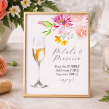 Kleurrijke Bloemblaadjes en Prosecco Bar Bord