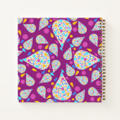 Kleurrijke bloemblaadjes en Stippen Paarse roze Notitieboek (Achterkant)