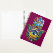 Kleurrijke Bloemblaadjes Hamsa Saffier Derde Oog Planner (Display)