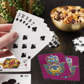 Kleurrijke Bloemblaadjes Hamsa Saffier Derde Oog Pokerkaarten (Insitu)