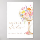 Kleurrijke Bloemblaadjes Prosecco Advies Wensen Ta Poster (Voorkant)